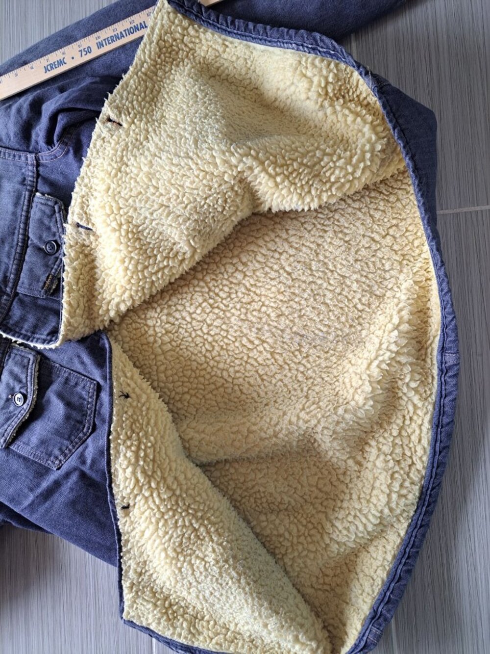 Vintage 70's Sears Roebucks Sherpa-Lined Denim Jacket  Work Coat L Blue Men's - Picture 13 of 13